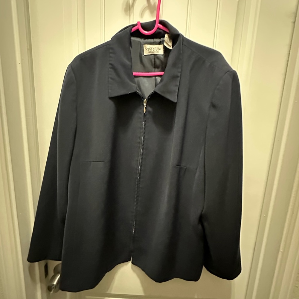 Liz Claiborne  villager Classic Blue Women's  zip blazer lined 20w